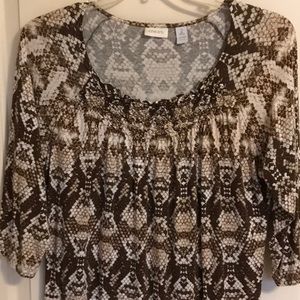 Chico’s Snakeskin Knit Top - Size 2, Large